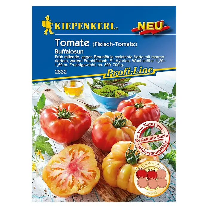 Kiepenkerl Profi-Line Gemüsesamen Tomate - Buffalosun, Solanum lycopersicum, Erntezeit: Juli - Draufsicht