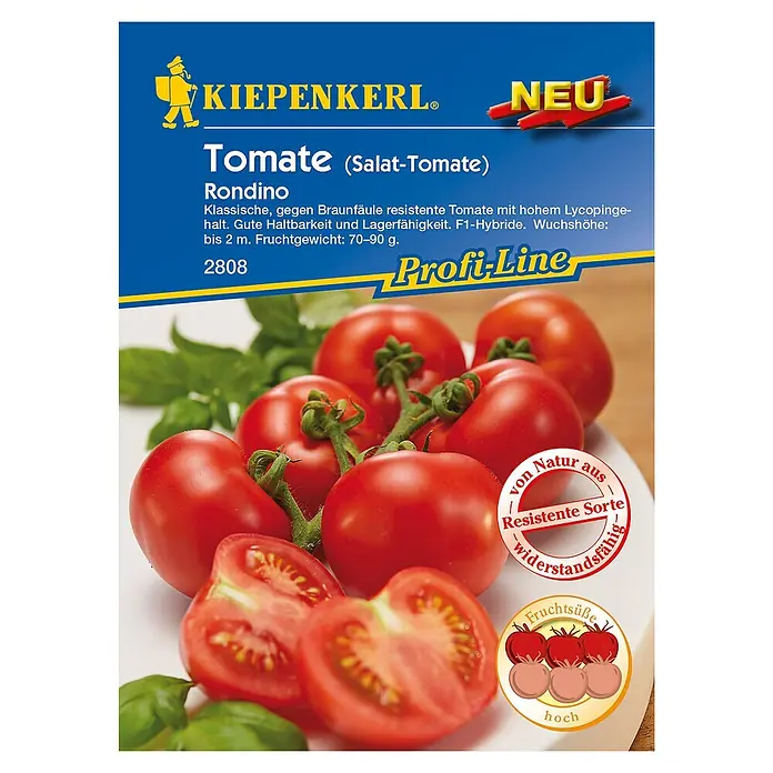 Kiepenkerl Profi-Line Gemüsesamen Tomate - Rondino, Solanum lycopersicum, Erntezeit: Juli - Draufsicht