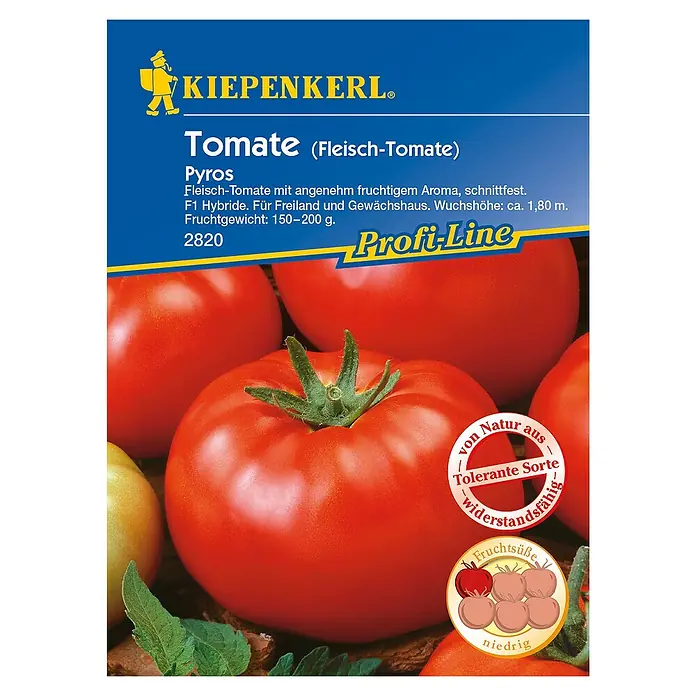 Kiepenkerl Profi-Line Gemüsesamen Tomate - Pyros, Solanum lycopersicum, Erntezeit: Juli - Draufsicht