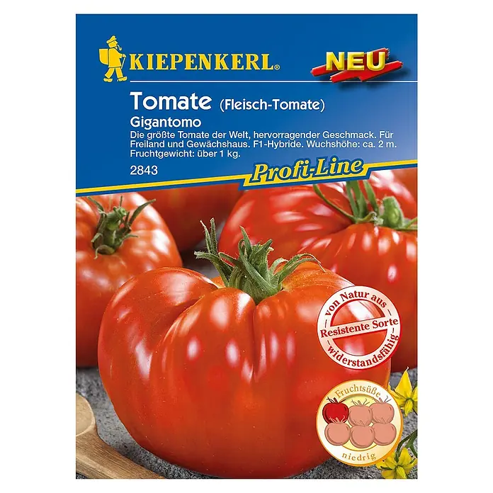 Kiepenkerl Profi-Line Gemüsesamen Tomate - Gigantomo, Solanum lycopersicum, Erntezeit: Juli - Draufsicht