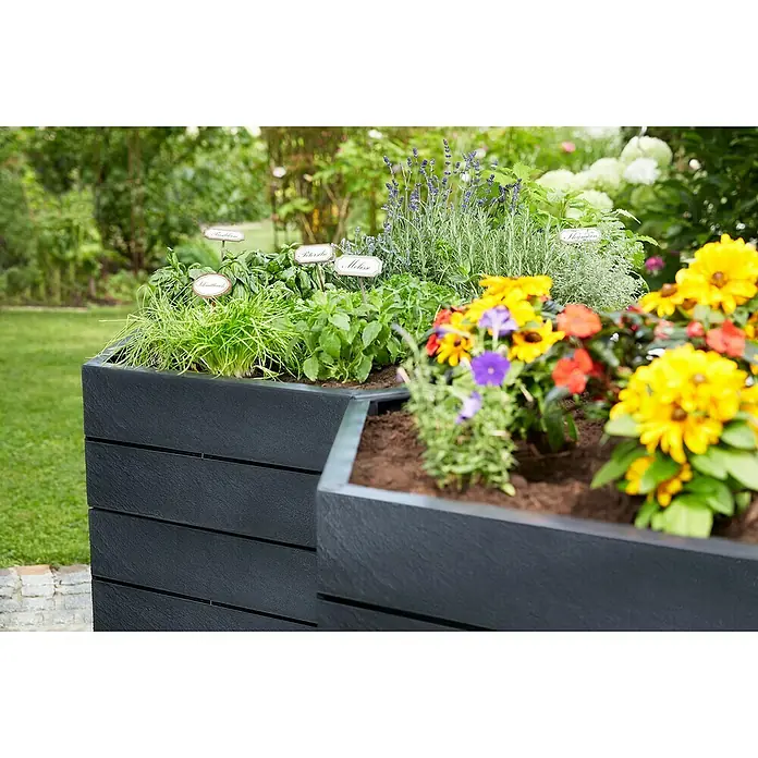 Garantia Hochbeet Ergo XL Stone - Ø x H: 145 x 25 cm, Kunststoff - Stimmungsaufnahme