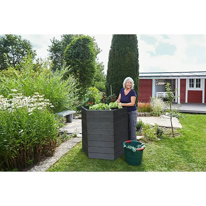 Garantia Hochbeet Ergo - 110 x 110 x 25 cm, Kunststoff - Anwendungsbeispiel