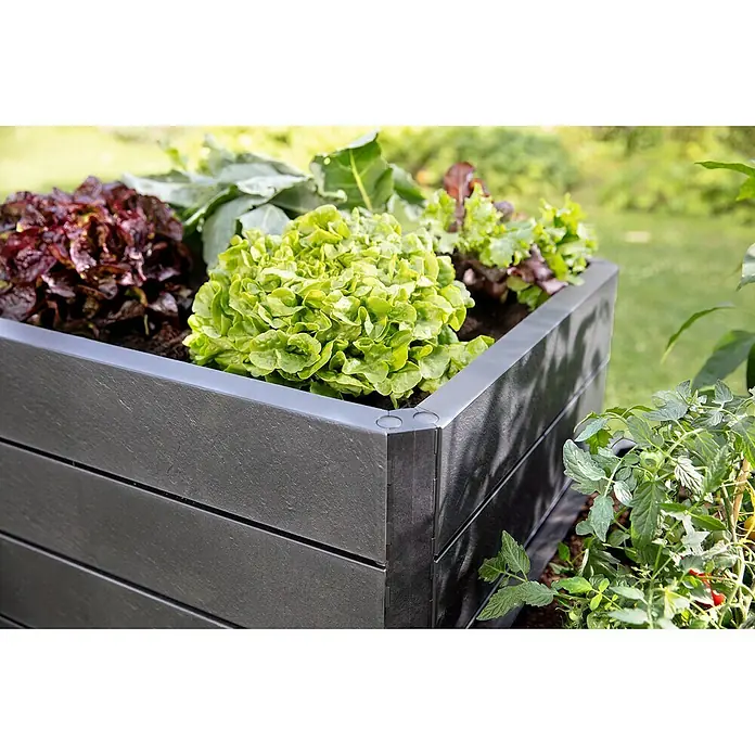 Garantia Hochbeet Ergo Quadro M Stone - Set - 60 x 80 x 75 cm, Kunststoff - Stimmungsaufnahme