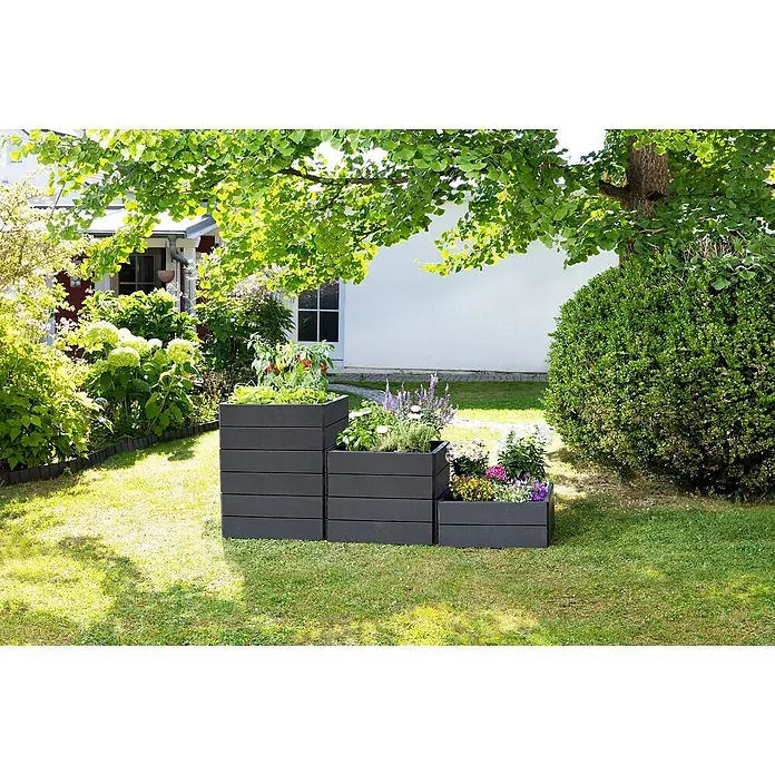 Garantia Hochbeet Ergo Quadro S - 60 x 60 x 25 cm, Kunststoff, Stone - Stimmungsaufnahme