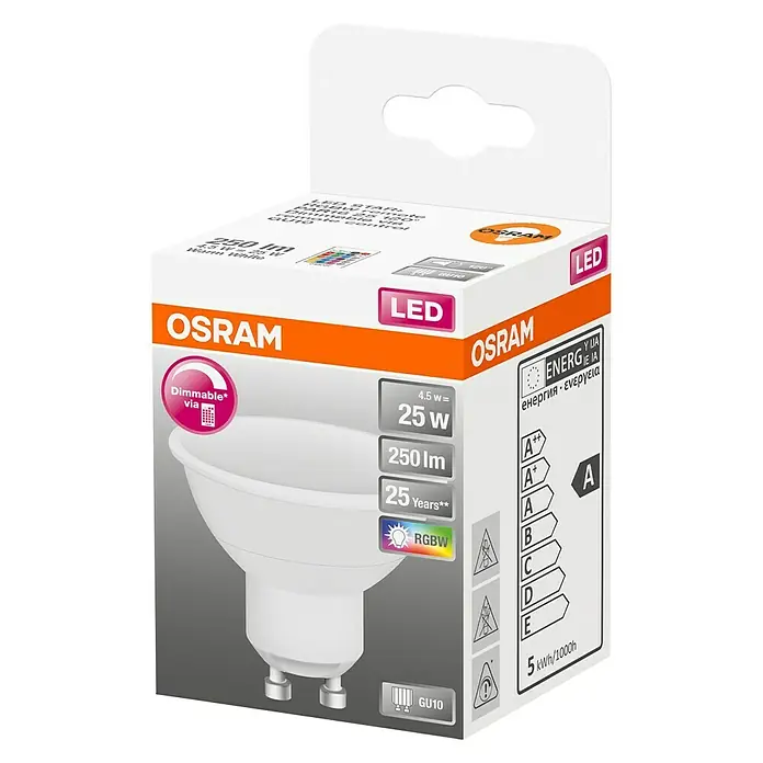 Osram Bombilla reflectora LED - GU10, 4,5 W, PAR16, 250 lm - Vista angular