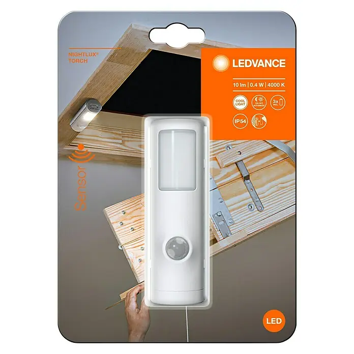 Osram Nightlux Mobiles LED-Licht Torch - Weiß, 36 x 42 x 108 mm, Batteriebetrieben - Vorderansicht