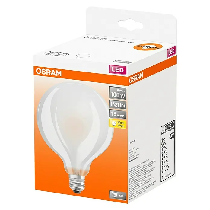 Osram Retrofit LED žarulja - E27, 11,5 W, G95, 1.521 lm - Dijagonalni pogled