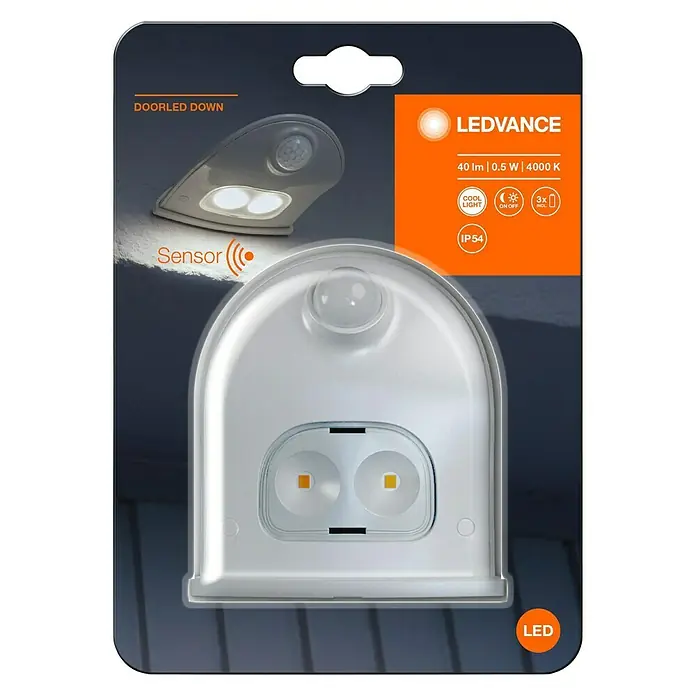 Ledvance LED-Türlicht Down - Weiß, Batteriebetrieben, 102,5 x 92,4 x 36,5 mm - Vorderansicht