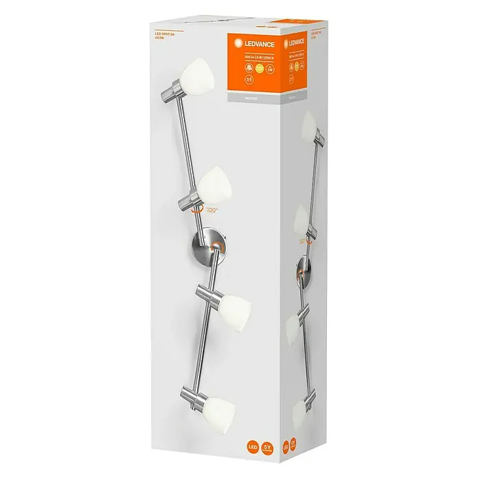 Ledvance Regleta LED 827 - 8 W, L x An x Al: 67,5 x 8 x 17 cm, Blanco/Plateado, Blanco cálido - Vista angular