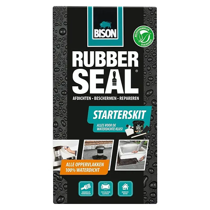 Bison Rubber Seal Dikke bitumencoating Starterskit 750 ml - Waterdicht, Oplosmiddelvrij - Vooraanzicht
