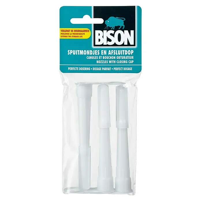 Bison Set spuitmondjes 3 stuks - Wit - Vooraanzicht