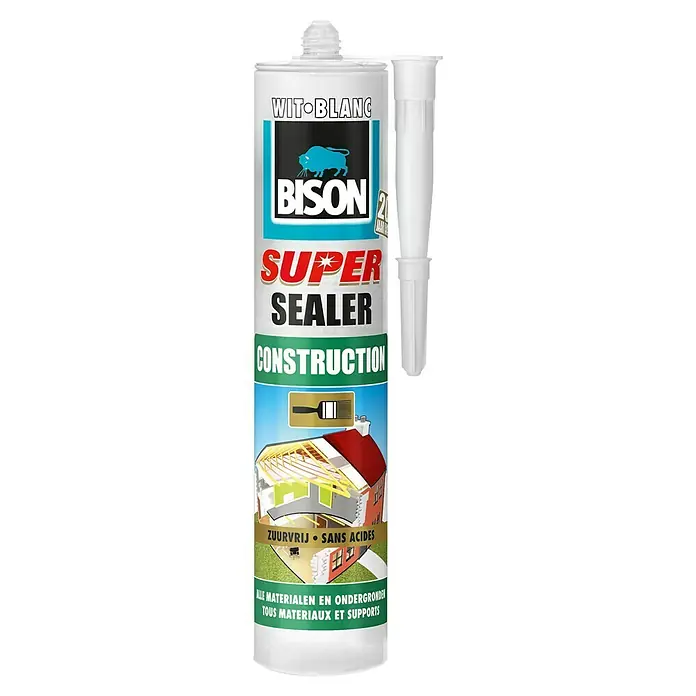 Bison Afdichtingskit Wit Koker 290 ml - Elastisch, Overschilderbaar - Vooraanzicht
