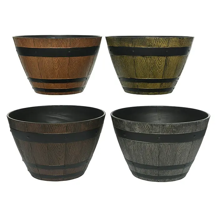 Recipiente para plantas redondo Corval - Dimensiones externas (Ø x Al): 33 x 21 cm, Plástico, Multicolor - Vista frontal