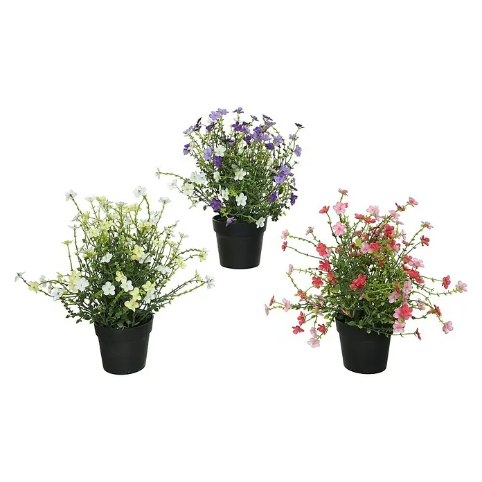 Planta artificial Campanilla - Altura: 28 cm, Varios colores, Plástico - Vista frontal