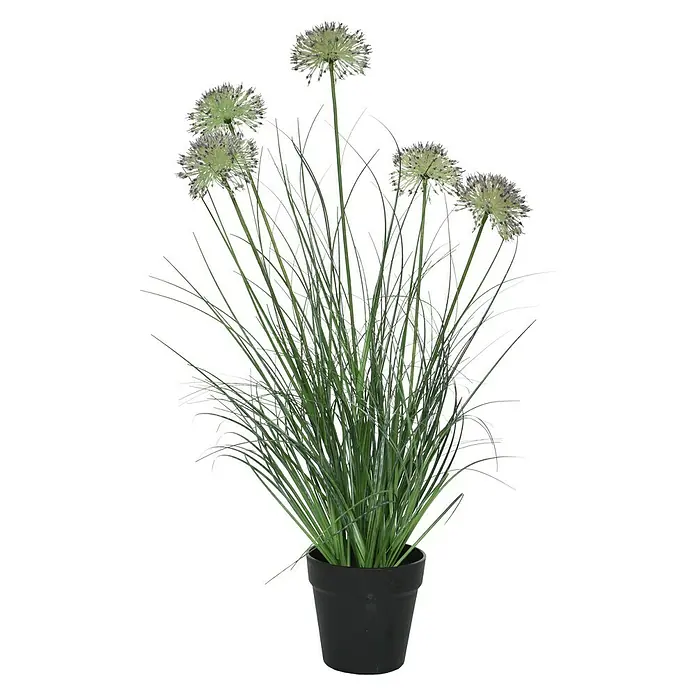 Planta artificial Gramineas - Altura: 74 cm, Verde, Plástico - Vista frontal