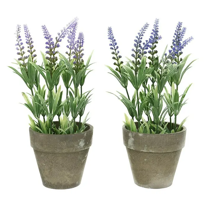 Planta artificial Lavanda - Altura: 27 cm, Lila, Plástico - Vista frontal
