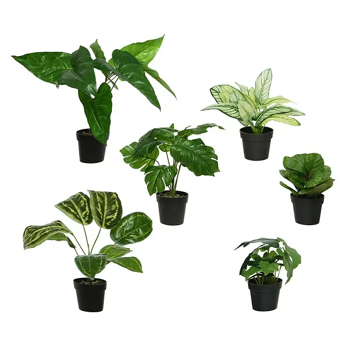 Planta artificial Verde - Altura: 40 cm, Verde, Plástico - Vista frontal
