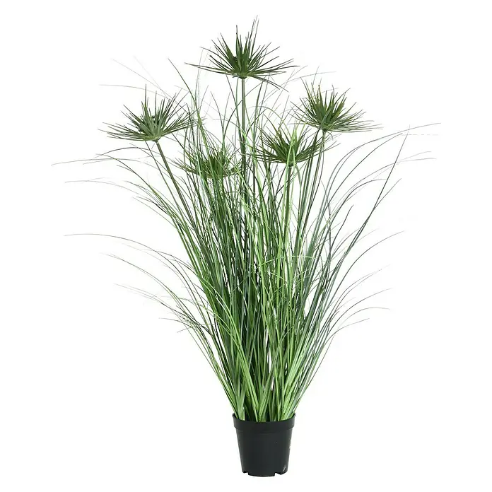 Planta artificial Graminea - Altura: 92 cm, Verde, Plástico - Vista frontal