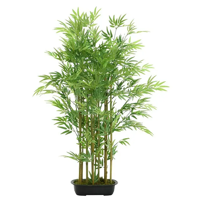 Planta artificial Bamboo - Altura: 180 cm, Verde, Plástico - Vista frontal