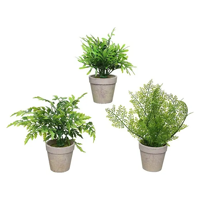 Planta artificial - Altura: 19 cm, Verde, Plástico - Vista frontal