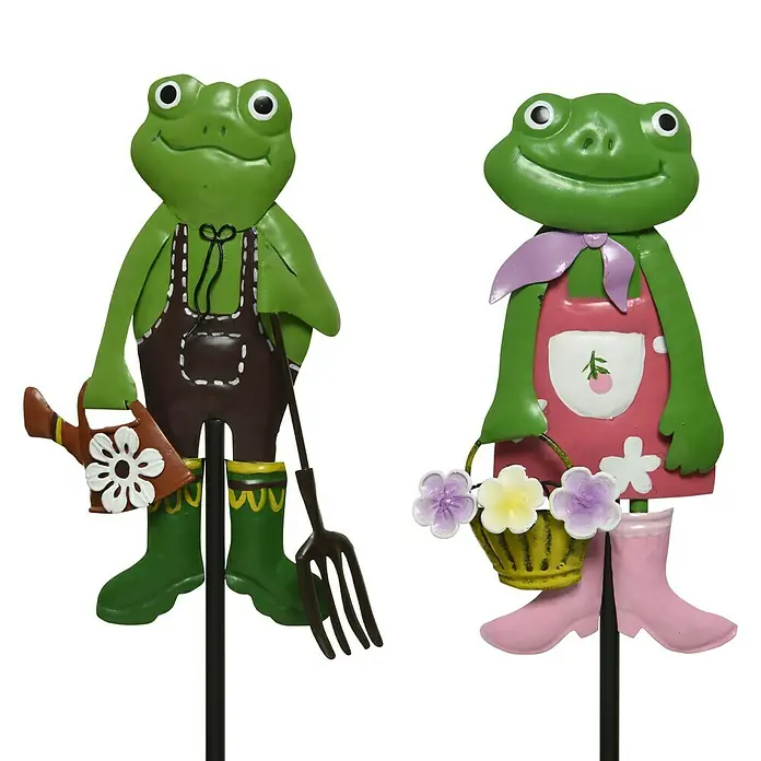 Figura decorativa Rana - Verde, Altura: 110 cm - Vista frontal