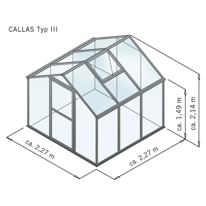 KGT Gewächshaus Callas III -  - Skizze