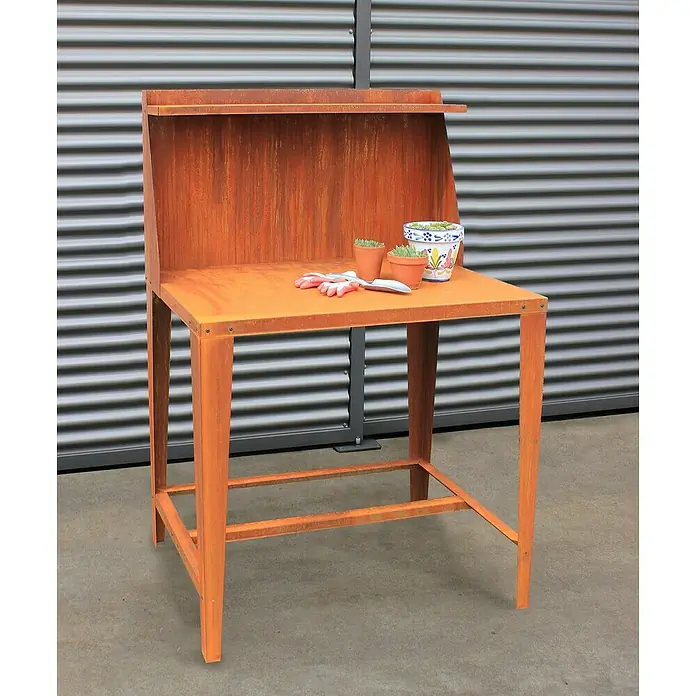 Palatino Pflanztisch - 100 x 60 x 150 cm, Rostrot, Cortenstahl - Stimmungsaufnahme