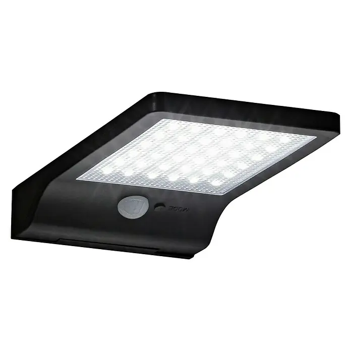 Solarna vanjska zidna LED svjetiljka - Senzor pokreta, Hladna bijela, IP44 - Pogled odozdo