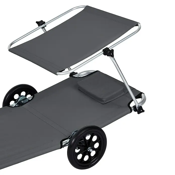 Campingliege - L x B x H: 145 x 62 x 60 cm, Castor Grey, Silber - Detailaufnahme