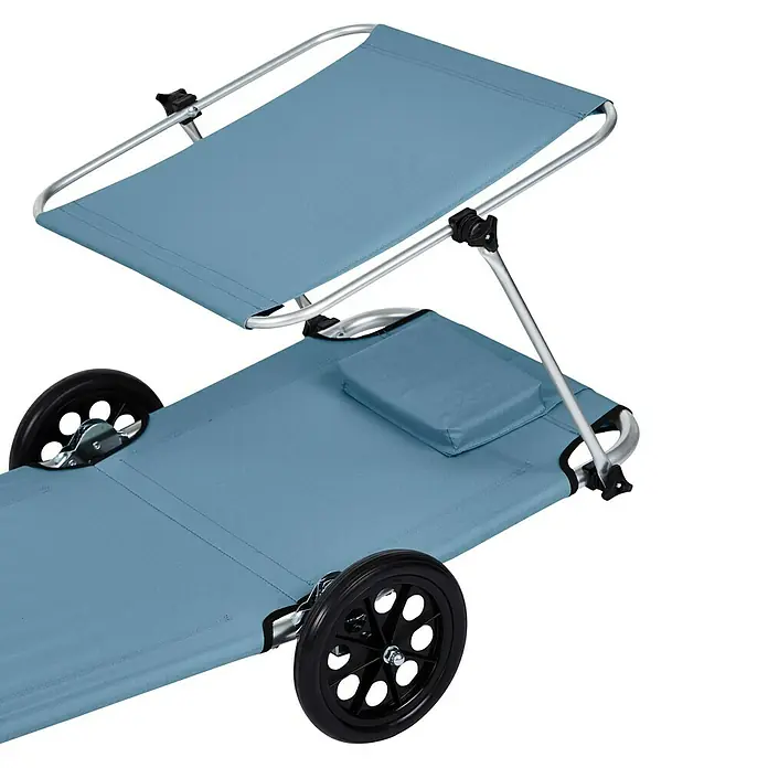 Campingliege - L x B x H: 145 x 62 x 60 cm, Ombre Blue - Detailaufnahme