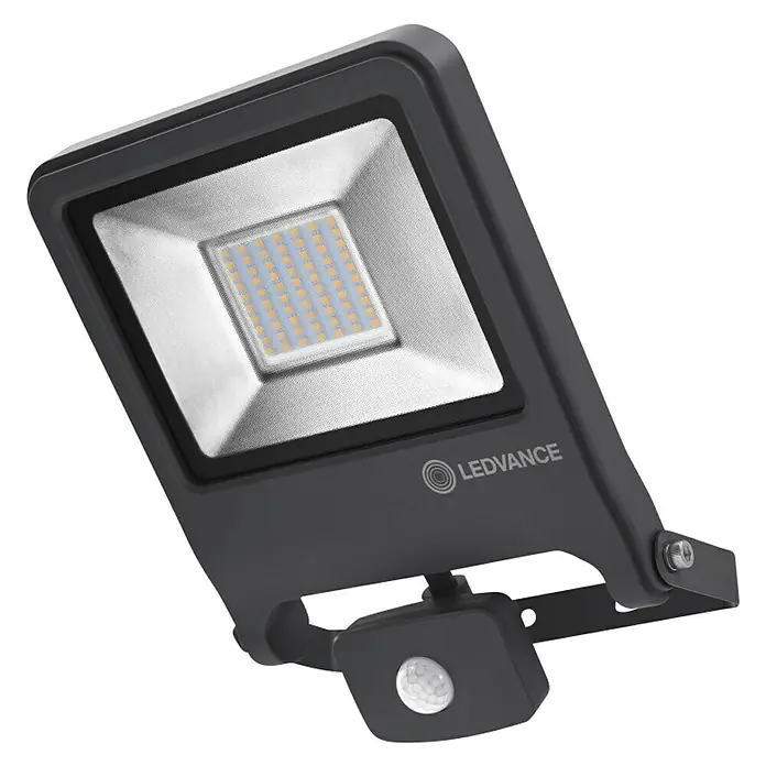 Ledvance LED-Strahler Endura Flood - Anthrazit, Sensor, 50 W, IP44 - Diagonale Ansicht