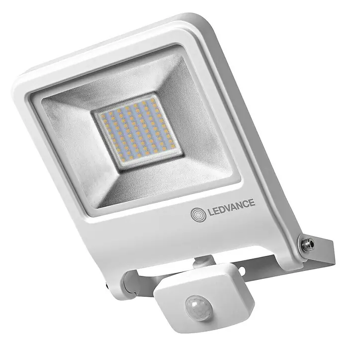 Ledvance LED-Strahler Endura Flood - Weiß, Sensor, 50 W, IP44 - Diagonale Ansicht