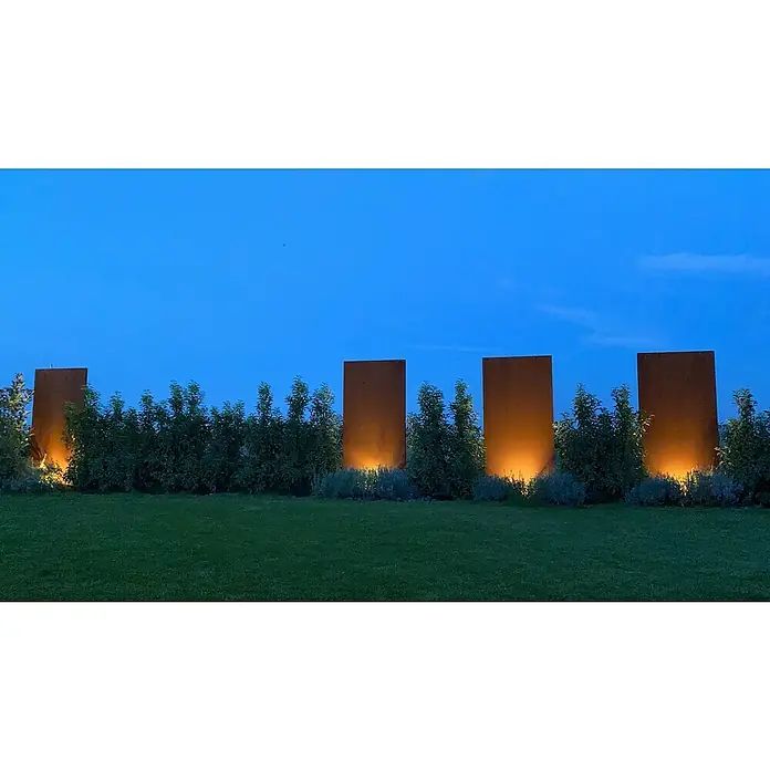 Palatino Space Vertical Sichtschutzelement Uni - 87 x 180 cm, Cortenstahl, Motiv: Uni, Edelrost - Stimmungsaufnahme