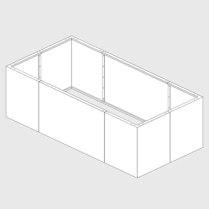 Palatino Hochbeet Urban - 200 x 50 x 70 cm, Cortenstahl - Skizze