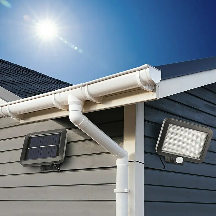 BAUHAUS Solarna vanjska zidna LED svjetiljka - Senzor pokreta, Hladna bijela, IP44 - Živopisni prikaz