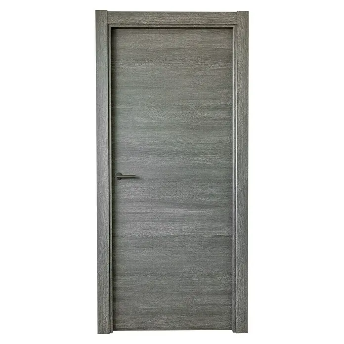 Puerta interior Módena - 82,5 x 203 cm, Derecha, Antracita, Roble, Macizo - Vista frontal