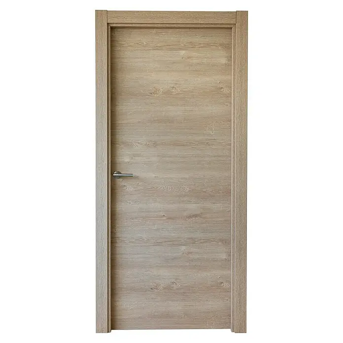 Puerta interior Nagano 90 - 82,5 x 203 cm, Derecha, Roble claro, Roble, Macizo - Vista frontal