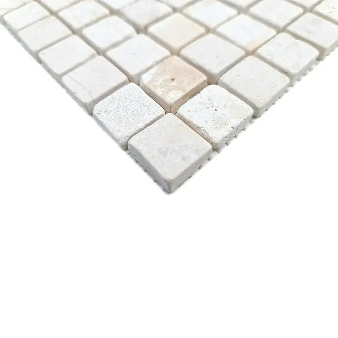 Mosaikfliese Quadrat Uni MOS TN23W - 30,5 x 30,5 cm, Cremeweiß, Matt - Detailaufnahme