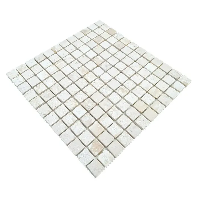 Mosaikfliese Quadrat Uni MOS TN23W - 30,5 x 30,5 cm, Cremeweiß, Matt - Ansicht von oben