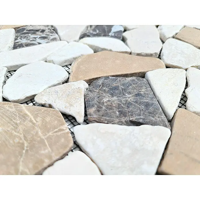Mosaikfliese Mix CIOT 30/190KBM - 30,5 x 30,5 cm, Braun/Weiß, Matt - Detailaufnahme