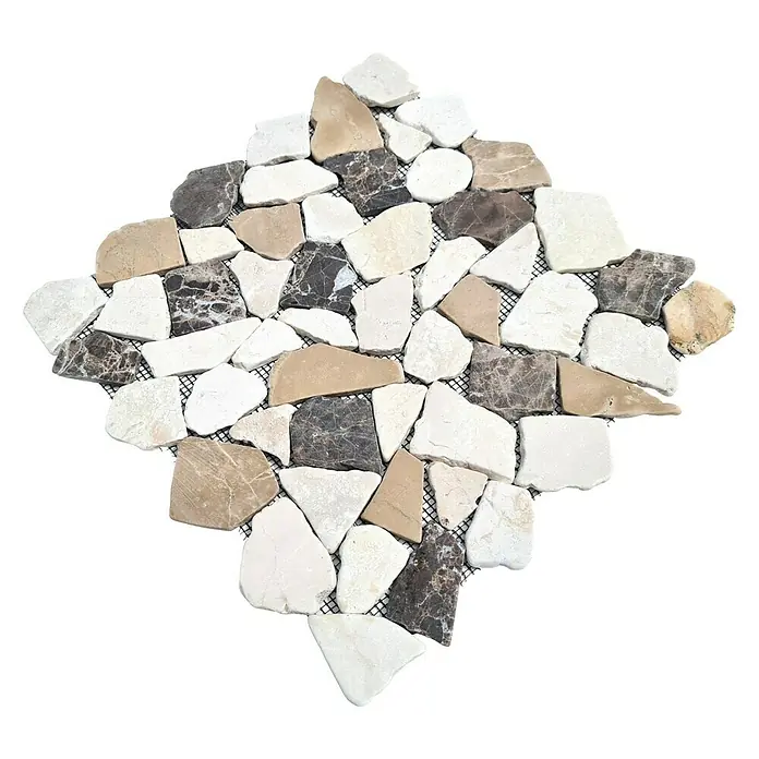 Mosaikfliese Mix CIOT 30/190KBM - 30,5 x 30,5 cm, Braun/Weiß, Matt - Ansicht von oben