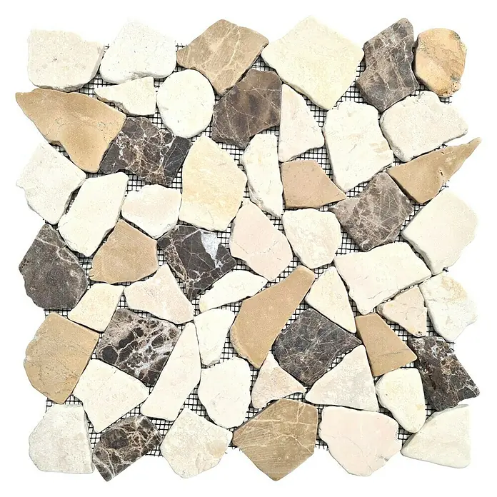 Mosaikfliese Mix CIOT 30/190KBM - 30,5 x 30,5 cm, Braun/Weiß, Matt - Ansicht von oben