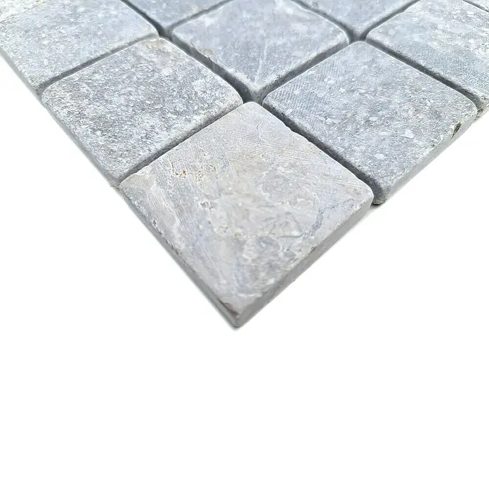 Mosaikfliese Quadrat Uni MOS TN48LG - 30,5 x 30,5 cm, Lichtgrau, Matt - Detailaufnahme