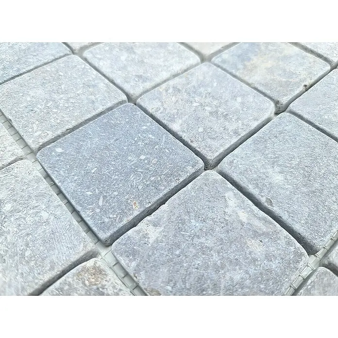 Mosaikfliese Quadrat Uni MOS TN48LG - 30,5 x 30,5 cm, Lichtgrau, Matt - Detailaufnahme
