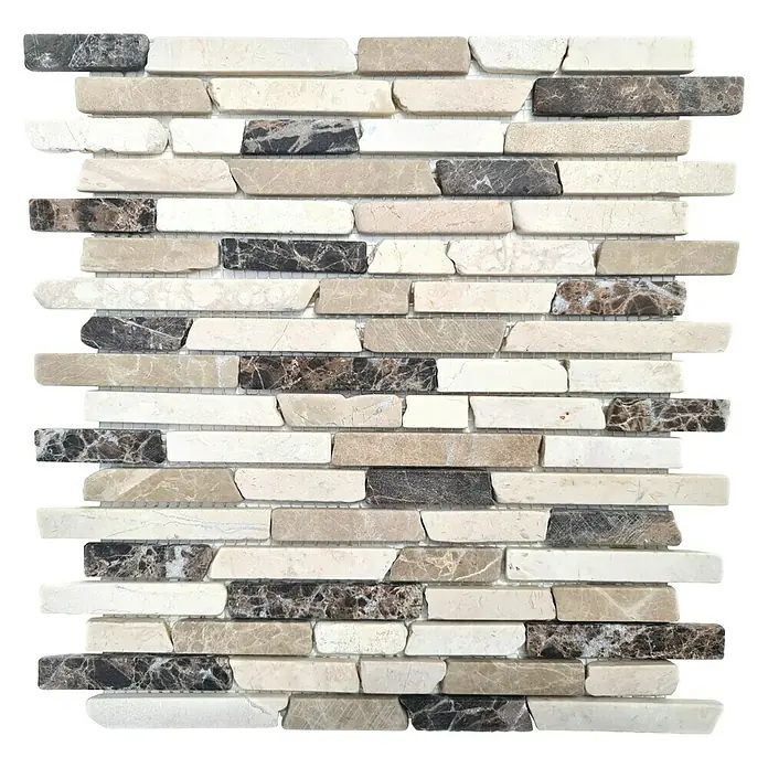 Mosaikfliese MOS BRICK 195KBM - 30,5 x 30,5 cm, Braun/Weiß, Matt - Ansicht von oben