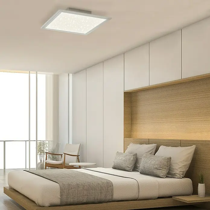 Briloner LED-Panel Sternendekor - 36 W, L x B x H: 59,6 x 59,6 x 6 cm, Weiß, Kaltweiß - Stimmungsaufnahme