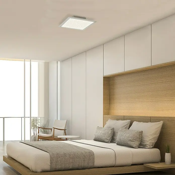 Briloner LED-Panel Sternendekor - 18 W, L x B x H: 29,5 x 29,5 x 5,5 cm, Weiß, Neutralweiß - Stimmungsaufnahme