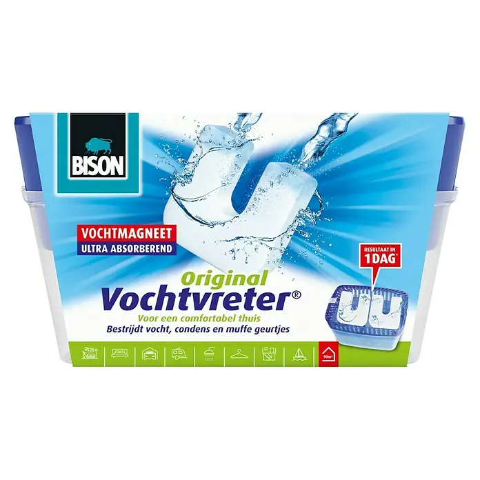 Bison Vochtvreter Luchtontvochtiger 900 g - Geur: Neutraal, Materiaalbasis: Calciumchloride - Vooraanzicht