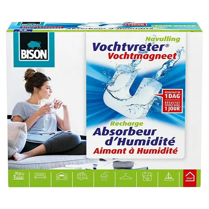 Bison Vochtvreter Luchtontvochtiger, navultabletten 450 g - Neutraal, 1 st. x 450 g - Vooraanzicht