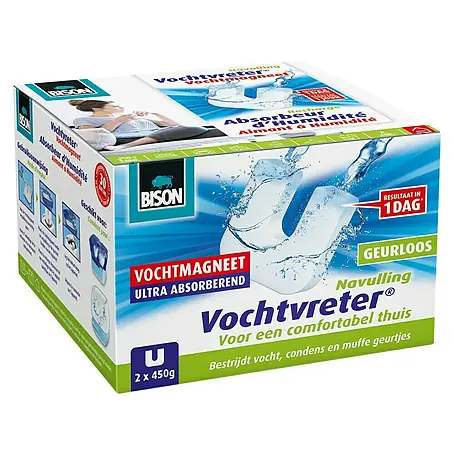 Bison Vochtvreter Luchtontvochtiger, navultabletten 2 x 450 g